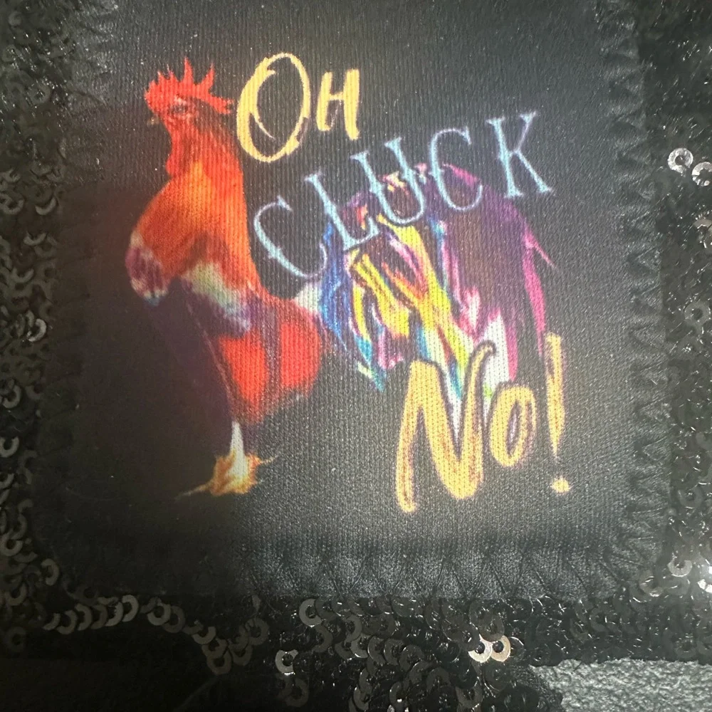 Oh Cluck No Black Sequins Can Cooler